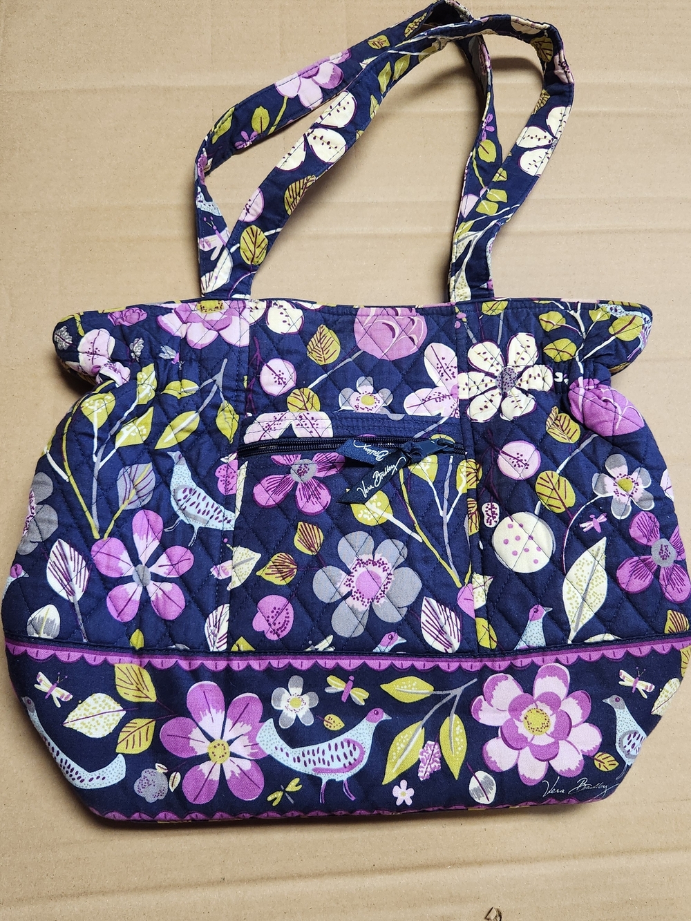 Vera Bradley Quilted Floral Tote Bag in Purple